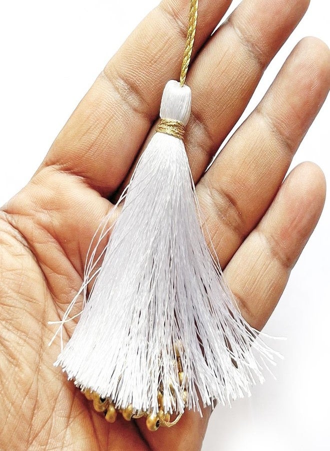 Adikala Pack of 10 Fancy Silk Tassels with Zari Bead Thread Latkan for Perfect Embellishments for Suit, Kurti, Gown, Saree, Blouse, Dupatta, Lehenga & Jewelry, DIY Art & Craft 10CM (Multi Color) - Image 4